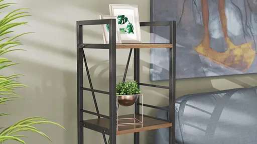 Этажерка 4/34 Ferrum-decor Серии Коннект 120x34x28 черный ДСП Дуб Сонома Трюфель 16мм (FRD-104275) - фото 2