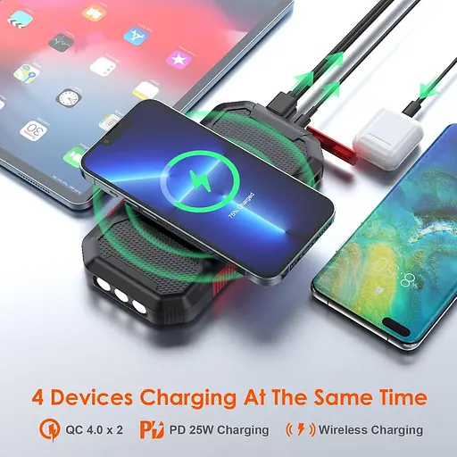 Портативное зарядное устройство PD HETP Solar Wireless Power Bank, 26800 мА·ч 25 Вт - фото 2