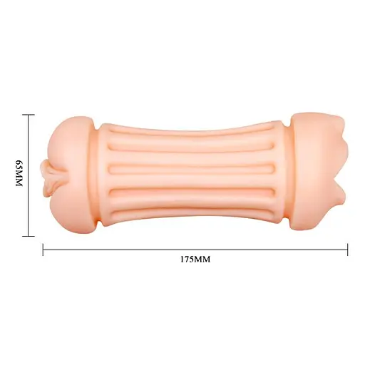 Двосторонній мастурбатор Crazy Bull Nancy (телесный) - фото 6