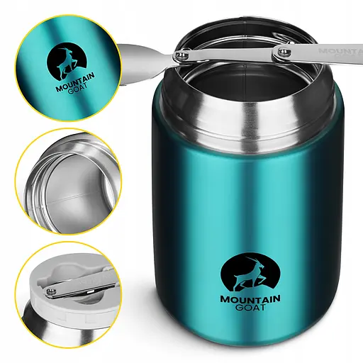 Термос для еды Mountain Goat 0.72 л с ложкой Blue (P-5905973406963) - фото 8