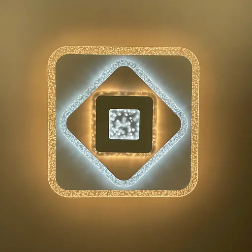 Стельовий або настінний світильник Ø 35 см з прозорим акрилом з бульбашками  Line.F 2230-350 Q WT - фото 2