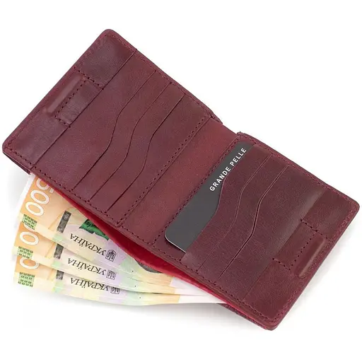 Мужской кожаный кошелек Grande Pelle 11.5х11.5х1 см acs0029263 - фото 5