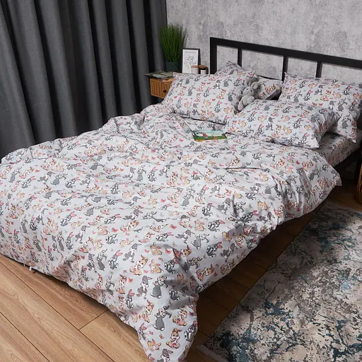 Комплект постельного белья Moon&Star Бязь Gold Люкс Bunny Dreams King Size 220x240 наволочки 2х50х70 - фото 2