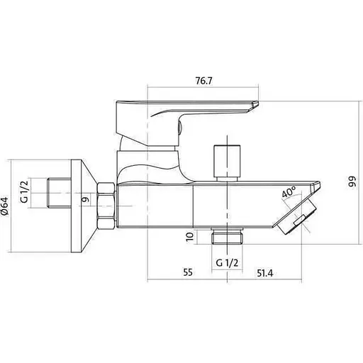 Смеситель для ванны Cersanit Vero S951-004 000012461 - фото 2