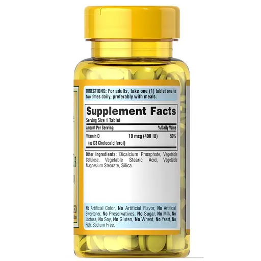 Вітаміни та мінерали Puritan's Pride Vitamin D3 400 IU, 250 таблеток - фото 2