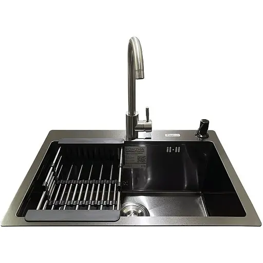 Комплект мойка + смеситель Romzha Arta U-550S BL(A) - фото 2