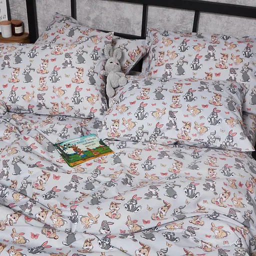 Комплект постельного белья Moon&Star Бязь Gold Люкс Bunny Dreams King Size 220x240 наволочки 2х50х70 - фото 7