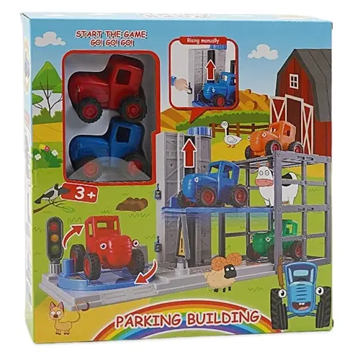 Ферма Синій трактор, підіймач, 3 поверхи, 2 трактори, 27.5x6x28.5 см - фото 3