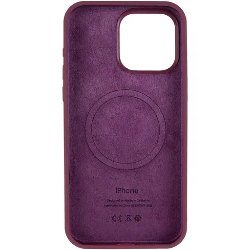 Чохол Silicone Case AA Logo with MagSafe для Apple iPhone 14 Pro Max 6.7 Бордовий/Plum - фото 3