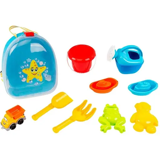 Песочный набор Technok Toys 8881 с 12 аксессуарами и рюкзачком.