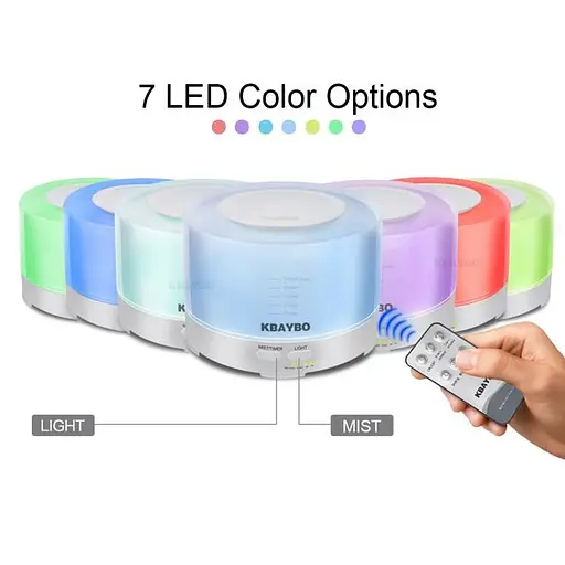 Настольный увлажнитель воздуха для комнаты с подсветкой Kbaybo L500, 7 цветов, 500 мл, пульт ДУ (100217) - фото 4