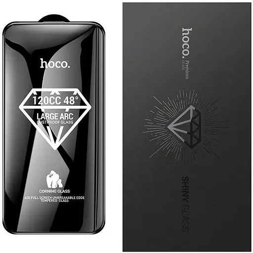 Защитные стекла HOCO для iPhone 16 Pro Max Corning оригинал экрана большой arc edge tempered glass (A35) - фото 1
