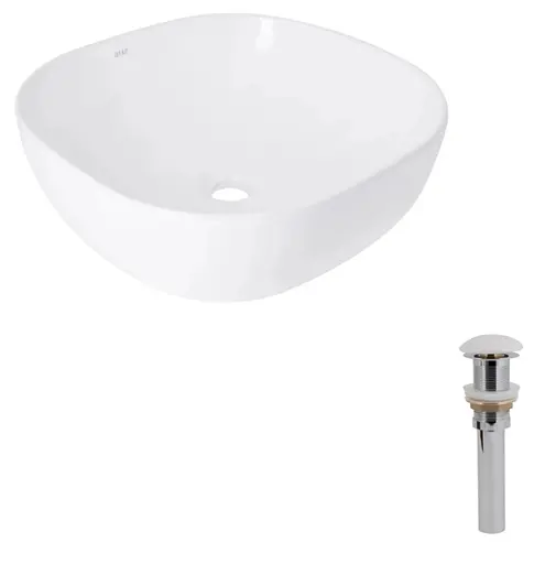 Раковина накладна Qtap Kolibri 400x400x140 White з донним клапаном QT10116303W48466 - фото 2