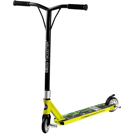 Самокат трюковий Best Scooter 69х11х54 см Зелено-жовтий 000231669