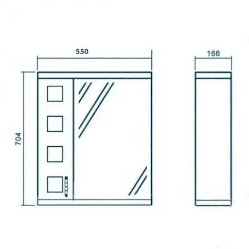 Зеркало со шкафчиком ПіК Корфу левое Z-1 55 см Белый 30412 - фото 2