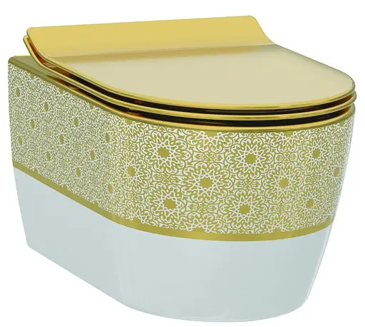 Унитаз подвесной с функцией биде Idevit Alfa 3106-2605-1101, Золотой - фото 1