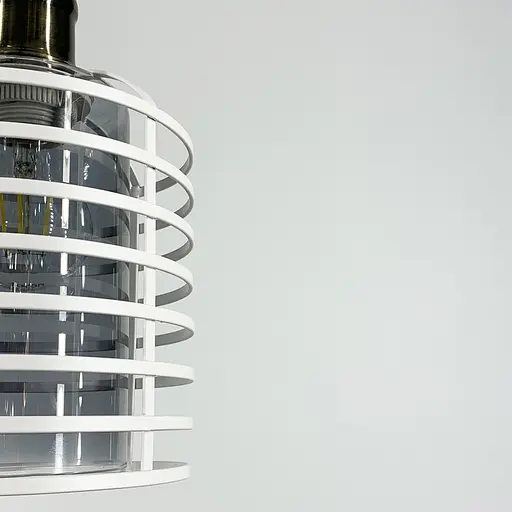 Підвіс в стилі Лофт у білому корпусі Line.F Колір плафона Янтарний - фото 2