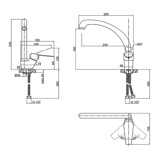Змішувач для кухні Lidz (BLA) -14 43 008F-3 - фото 5