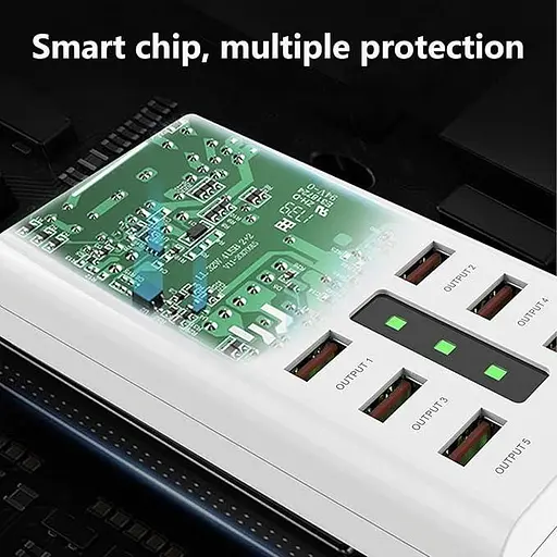 Сетевое зарядное устройство Addap 6 USB портов 30 Вт Smart USB Charger A5 (XL-A5) - фото 3