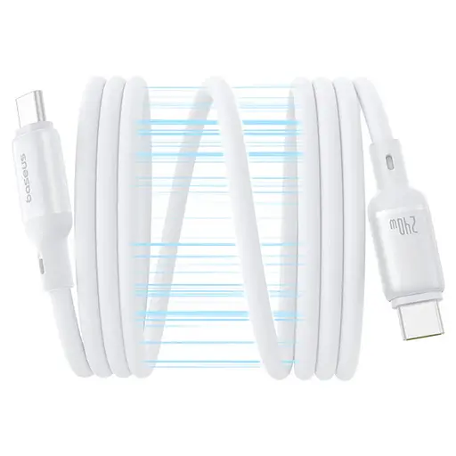 Дата кабель Baseus PicoGo Magnetic Liquid Silicone Type-C to Type-C 240W (1m) (P10376800) Moon White - фото 2