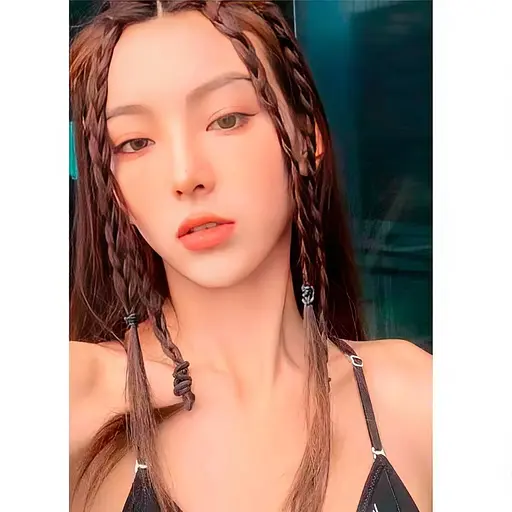 Накладные тонкие косы на шпильке (канекалон) 45 см Каштановый K0864-2 - фото 2