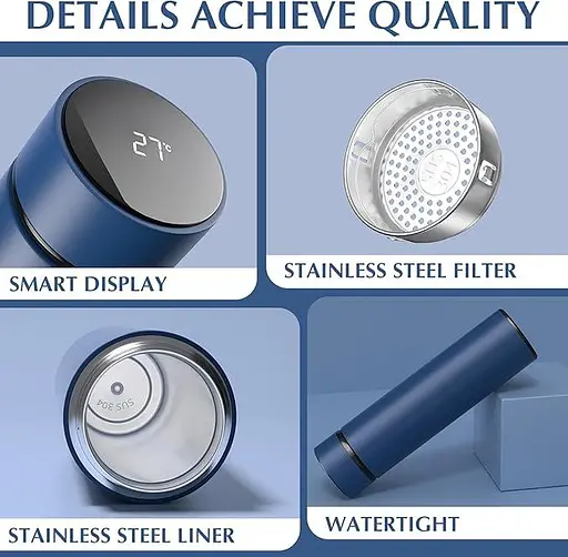 Homealexa 500 мл кавові чашки дорожні кружки, пляшка для води вакуумний термокухоль - фото 4