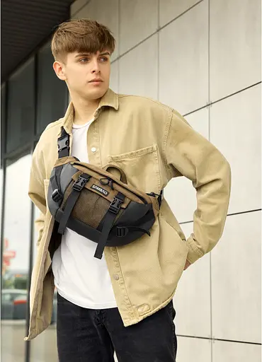 Велика чоловіча поясна сумка бананка для планшета Sambag 38х21 см sum0027305 - фото 6