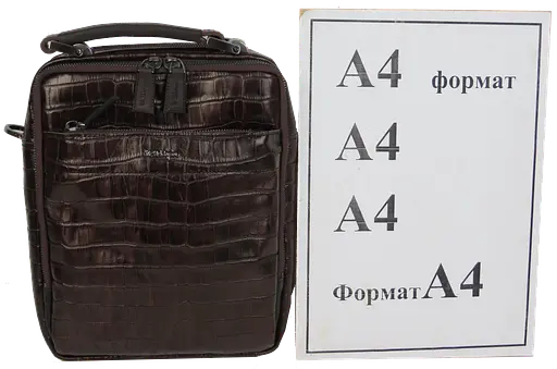 Мужская кожаная сумка, планшетка под крокодила коричневая Mykhail Ikhtyar sum0028774 - фото 10