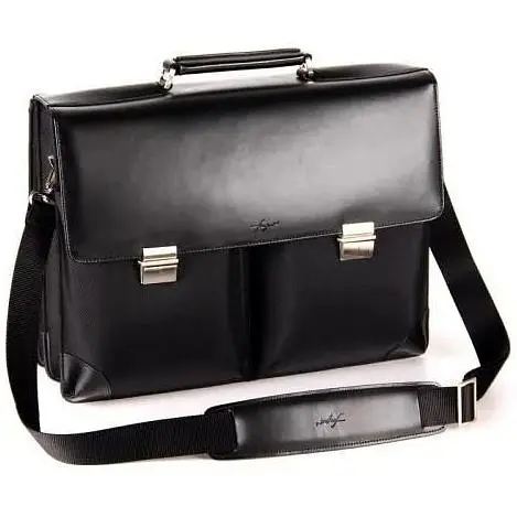 Портфель для ноутбука 15.6" Fouquet NBC-1001B черный ультрапрочный нейлон 1680 Den ручка и отделка из высококачественной кожи - фото 1