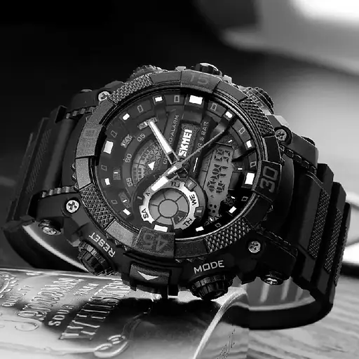 Мужские спортивные наручные часы Skmei 1228 (Черный) - фото 7