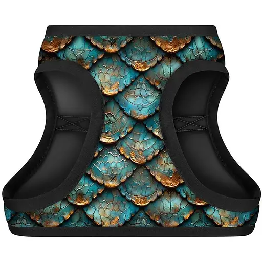 Шлея для собак Waudog Clothes м'яка з QR адресником, малюнок "Луска", XS1 - фото 2