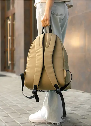 Женский рюкзак Sambag Active песочный тканевый с принтом "monstera" 40 х 33 х 14 см (11811144) - фото 6