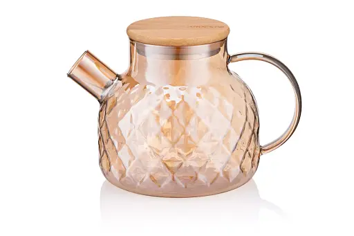 Заварник Ardesto Golden Moon 1000 мл боросилікатне скло з бамбуковою кришкою (AR3010GBH) - фото 4