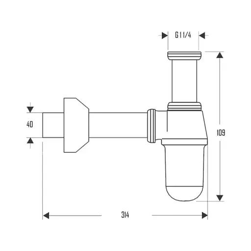 Сифон для раковини Lidz (CRM)-47 01 002 00, Хром - фото 2