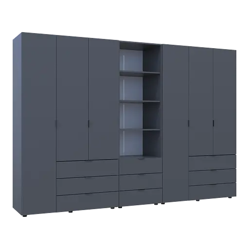Шкаф для одежды Doros Гелар Графит 3+3ДСП с пеналом 292.4х49.5х203.4 (42005172) - фото 7