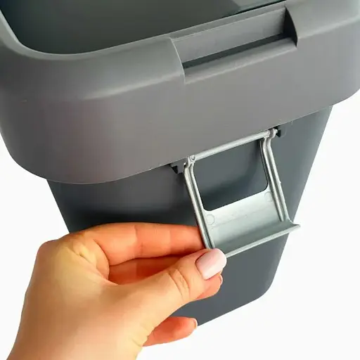 Мусорное ведро Motek на 8 л с поворотной крышкой 22.5х22.5х30 см Антрацит (COB-410)  - фото 6