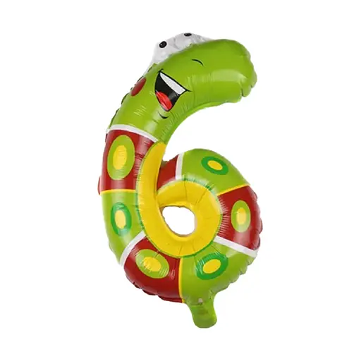 Шар воздушный фольгированный Смешные цифры - 6 (40 см), гусеница
