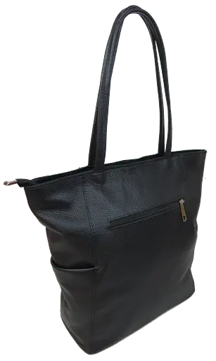 Женская кожаная сумка на двух ручках Borsacomoda черная sum0028736 - фото 4