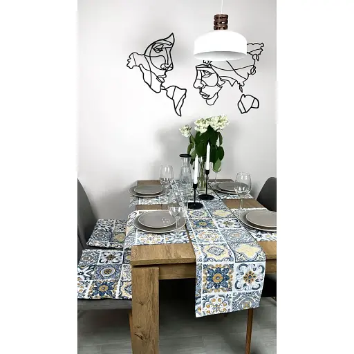 Комплект Доріжка водовідштовхувальна Вітраж плитка синя 260х40 см 4 шт.