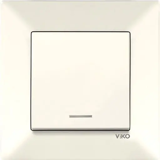 Вимикач 1-клавішний VIKO Meridian з підсвіткою кремовий (90970219-WH)