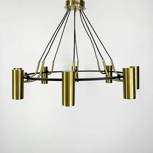 Подвесная латунная люстра ZION на 8 спотов Line.F MJ 129/8 BK+AB - фото 4