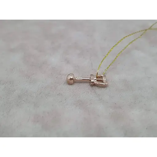 Золотая моносерьга-пуссета Платон Шарик. 1С194/00Б - фото 2