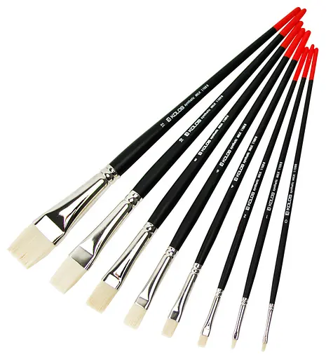 Пензель синтетика плоска Milk 1108B №0 довга ручка Kolos [CD] - фото 2