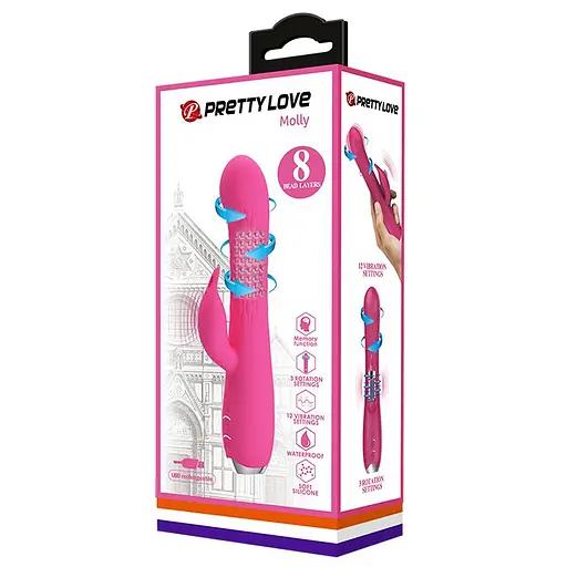 Вібратор-кролик Pretty Love Molly 20.5 см рожевий - фото 6