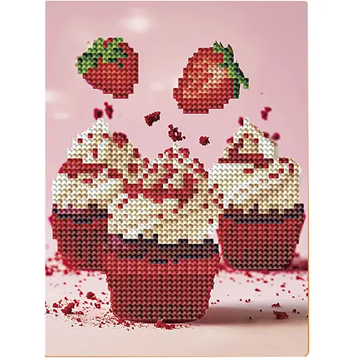 Алмазна мозаїка "Червоний оксамит" Brushme DM3006 з мольбертом 17x22.5 см - фото 1