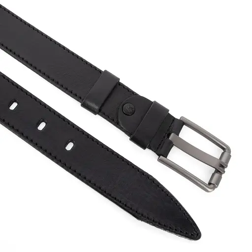 Ремень мужской кожаный JK-4008 (125 см) черный - фото 2