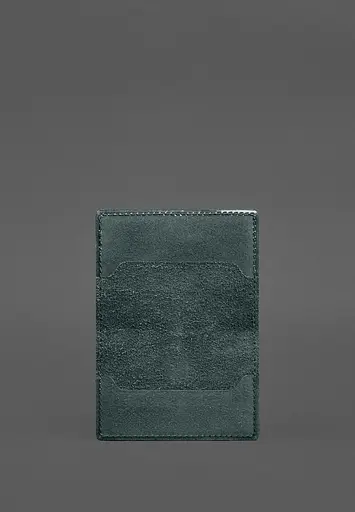 Кожаная обложка для пенсионного удостоверения зеленая - фото 4