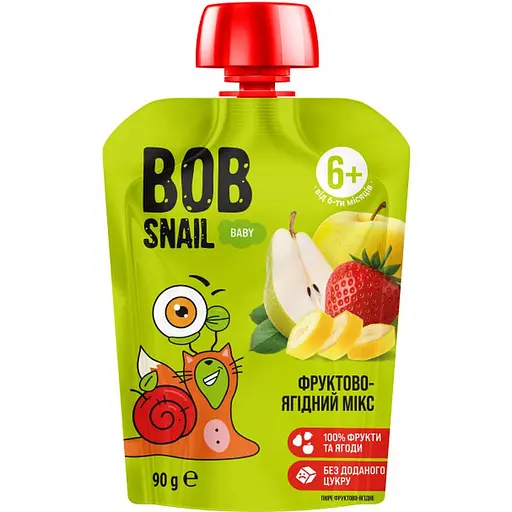 Пюре дитяче Bob Snail Фруктово-ягідний мікс 90г