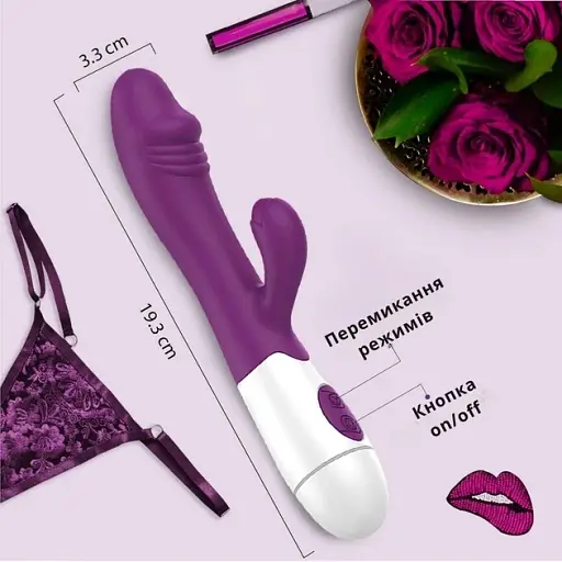 Вібратор-кролик I’MCUM Bunny Vibe Темно-фіолетовий (7970379617683) - фото 3