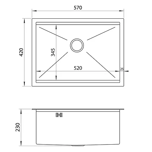 Комплект кухоннї мийки та змішувача з нержавіючої сталі NS-5742, Нержавіюча сталь - фото 8